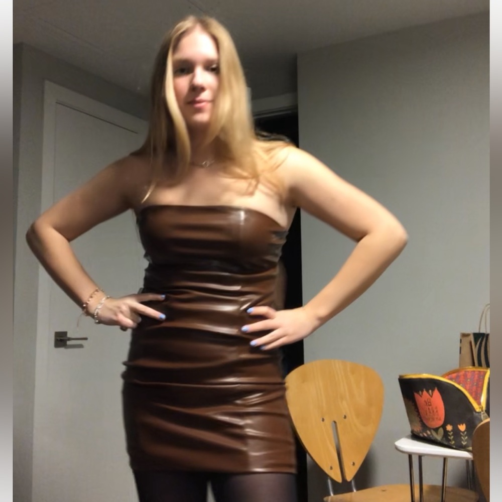 Pretty Garbage Pleather Tube Dress size large